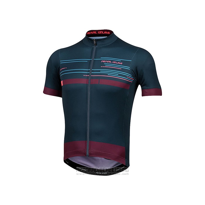 2021 Fahrradbekleidung Pearl Izumi Dunkel Blau Tief Rot Trikot Kurzarm und Tragerhose